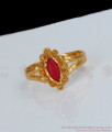 Traditional Coral Stone Original Impon Finger Rings For Women Daily Wear FR1093