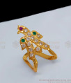 Traditional Wear Multi Stoned Vanki Type Impon Finger Ring FR1116