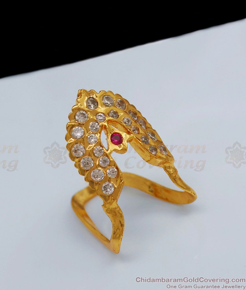 235-GVR417 - 22K Gold Vanki Ring With Red Stone | Vanki ring, Red stone,  22k gold