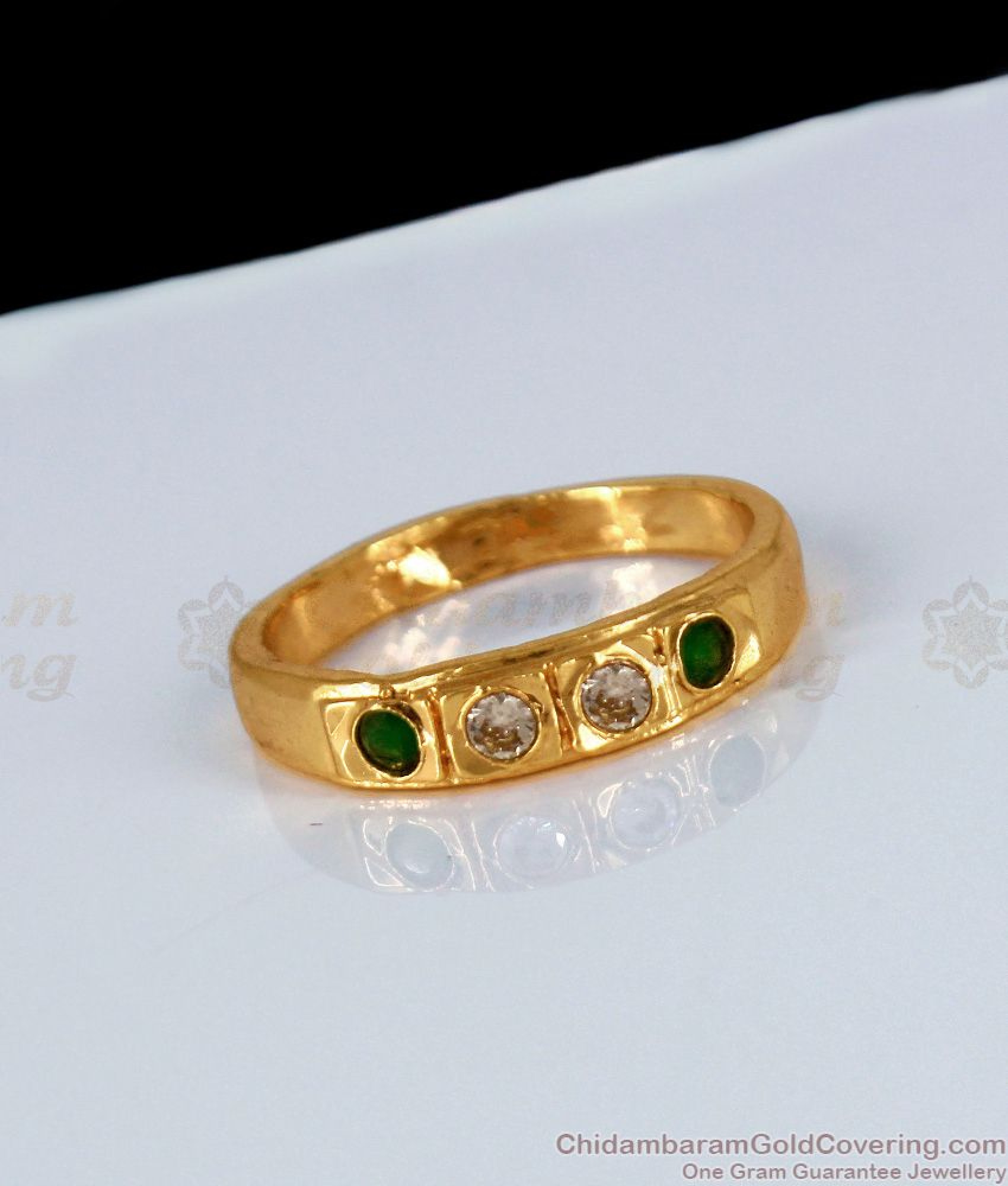 Buy Original Impon Attractive Emerald White Stone Finger Ring For Women ...