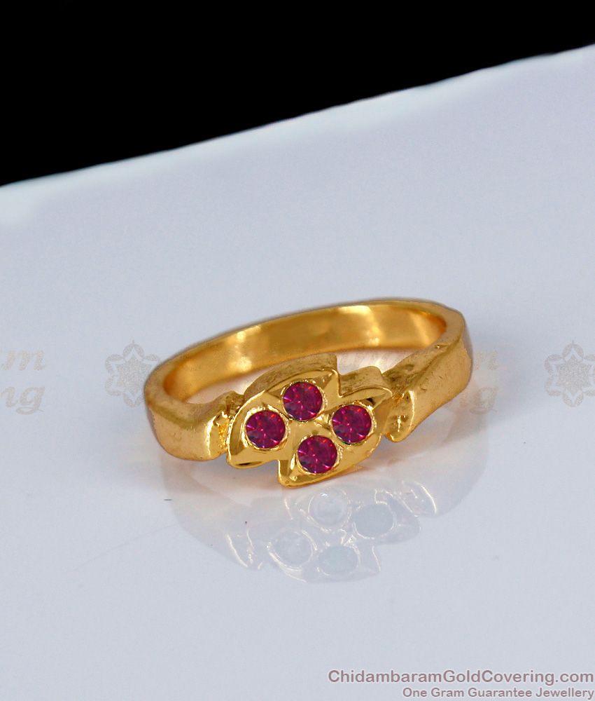 Original Impon Design Ruby Stone Finger Rings For Daily Wear FR1124