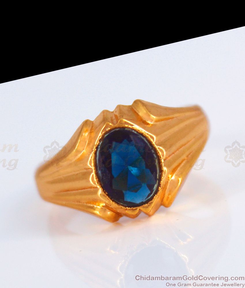 fr1168 latest design finger ring with big blue stone for men 1