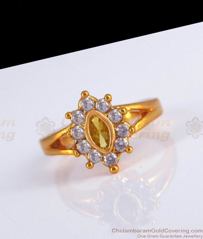 fr1172 latest design finger ring with white yellow stone 1a