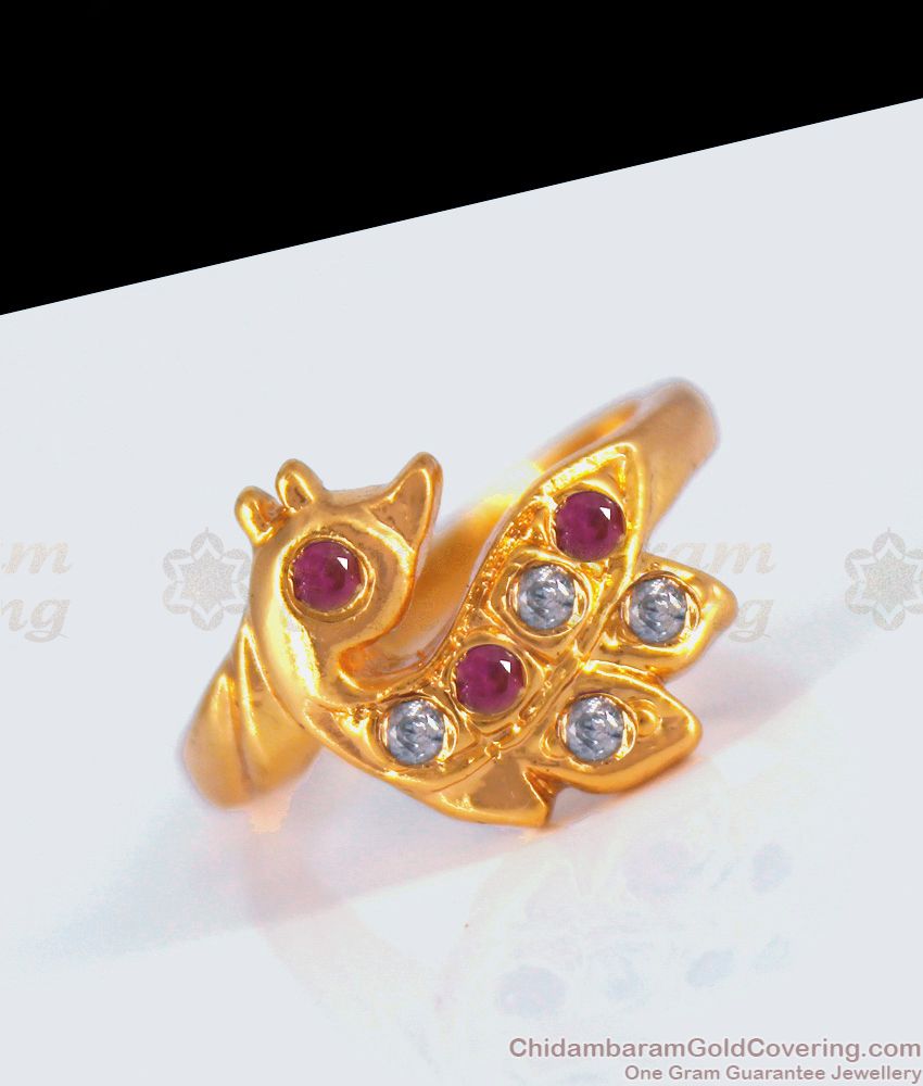Buy Pure Impon Daily Wear Impon Cute Peacock Design Ring Online