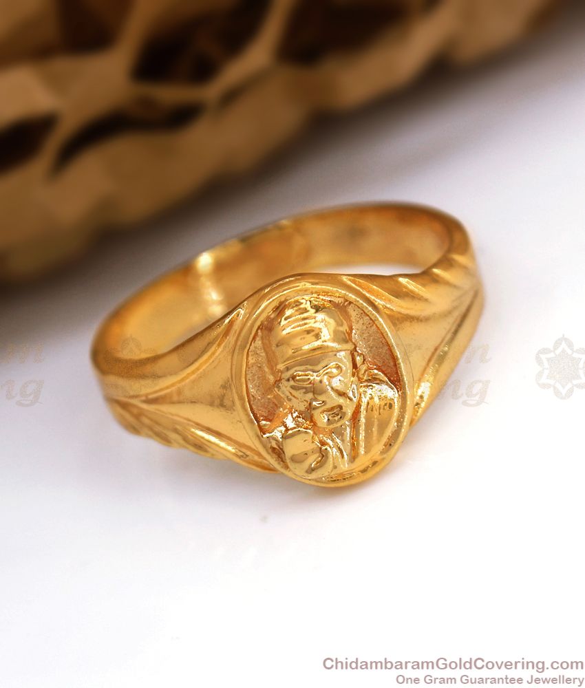 Buy 22kt Plain Gold Sai Baba Ring For Men 93VB3492 Online from Vaibhav  Jewellers