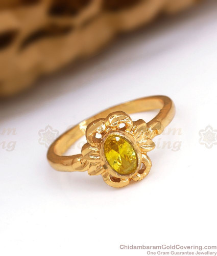 Yellow 6.40 Gold Pukhraj Ring at Rs 110000 in Jaipur | ID: 2849052697133