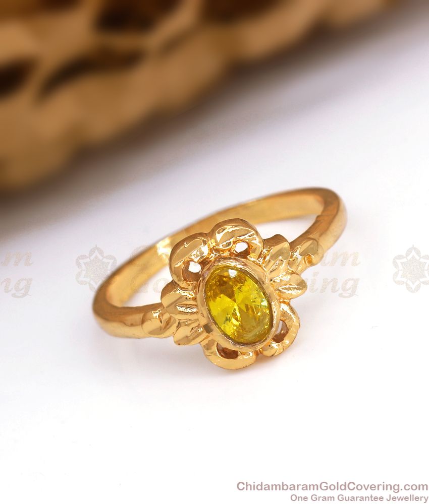fr1284 new design slim impon finger ring with yellow stone shop online 1