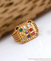 Matt Finsih Navaratnam Finger Ring Pure Impon Plated Jewelry FR1312