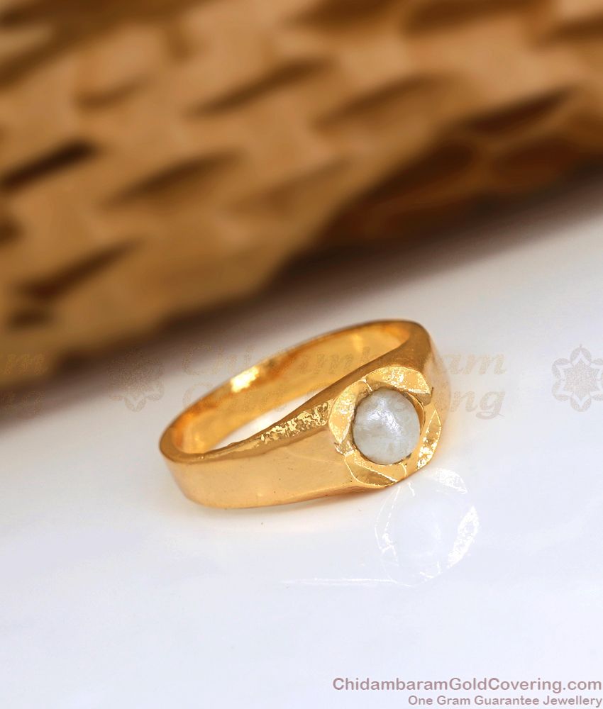 Latest Impon Finger Ring White Pearl Shop Online FR1322