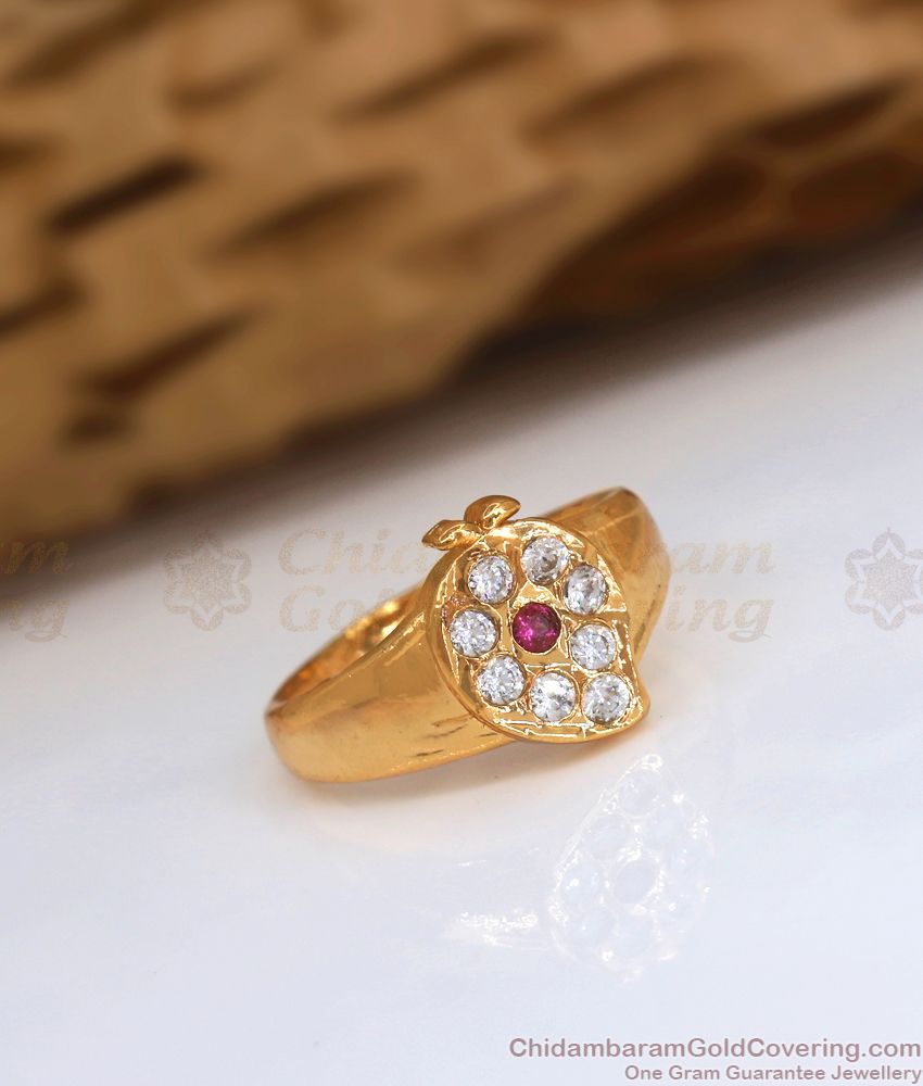Buy Pure Impon Ring Flower Design Real Gold Look Finger Ring for Ladies