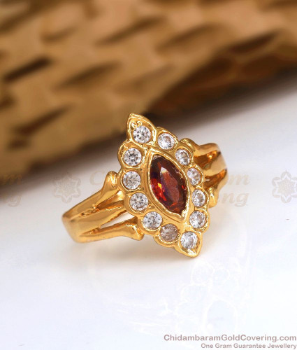 Buy Total Fashion Gold Plated Traditional Round Shap Red Stone Finger Ring  for Woman and Girls Online at Best Prices in India - JioMart.