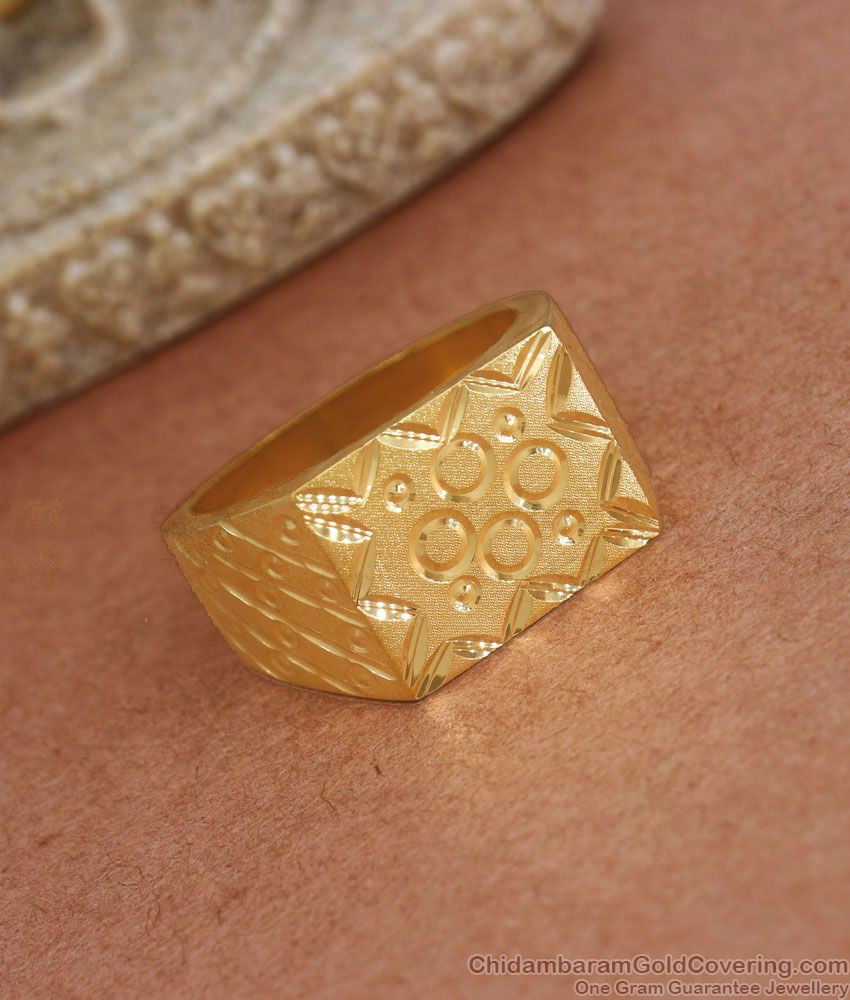 Gold Plated Geometric Design Rose Gold Color Finger Ring