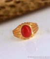 Mens Red Coral Finger Ring Impon Collections FR1414