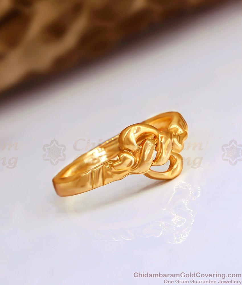 Plain Impon Design Gold Finger Ring For Daily Use FR1528