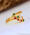 Unique Impon Finger Ring Peacock Design With Multi Stone Feather FR1538