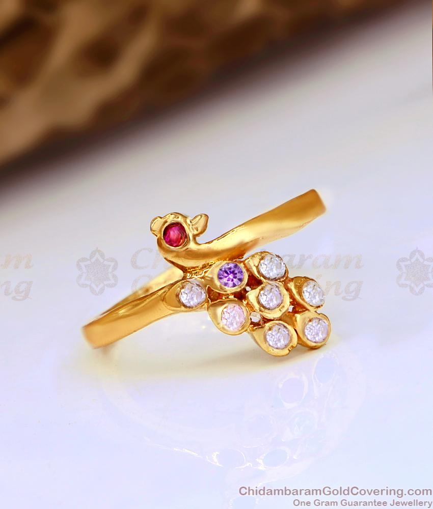 Premium Gati Stone Impon Gold Finger Ring Design For Women FR1542