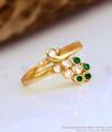 Beautiful Emerald Stone Impon Finger Ring Wedding Collection FR1545