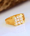 Traditional White Stone Impon Finger Ring Designs Online FR1546