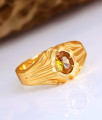 Single Yellow Diamond Ring 1 Gram Gold Imitation Jewellery FR1548