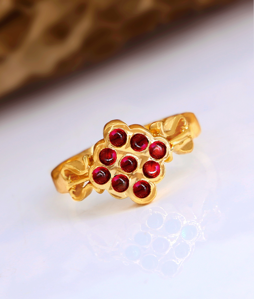 Premium Impon Ruby Stone Finger Ring Bridal Collection FR1553