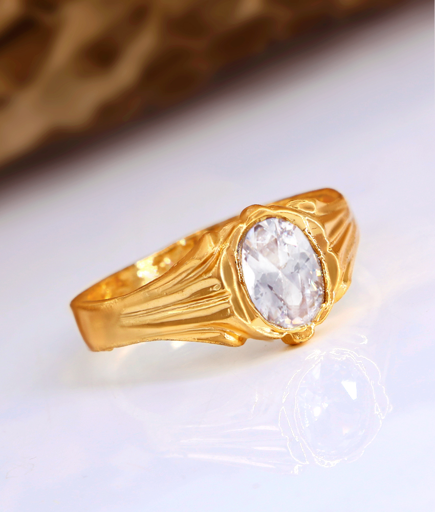 One Gram Gold Yello Stone Finger Ring Impon Collections FR1557