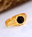  Rasi Stone Rusty Rock Finish Matt Black Stone Impon Gold Finger Ring FR1560