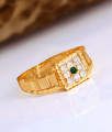 Vintage Look True Impon Gold Tone Finger Ring With Stones FR1561