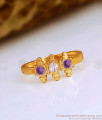 Beautiful Violet Stone Light Weight Impon Ring Designs FR1574