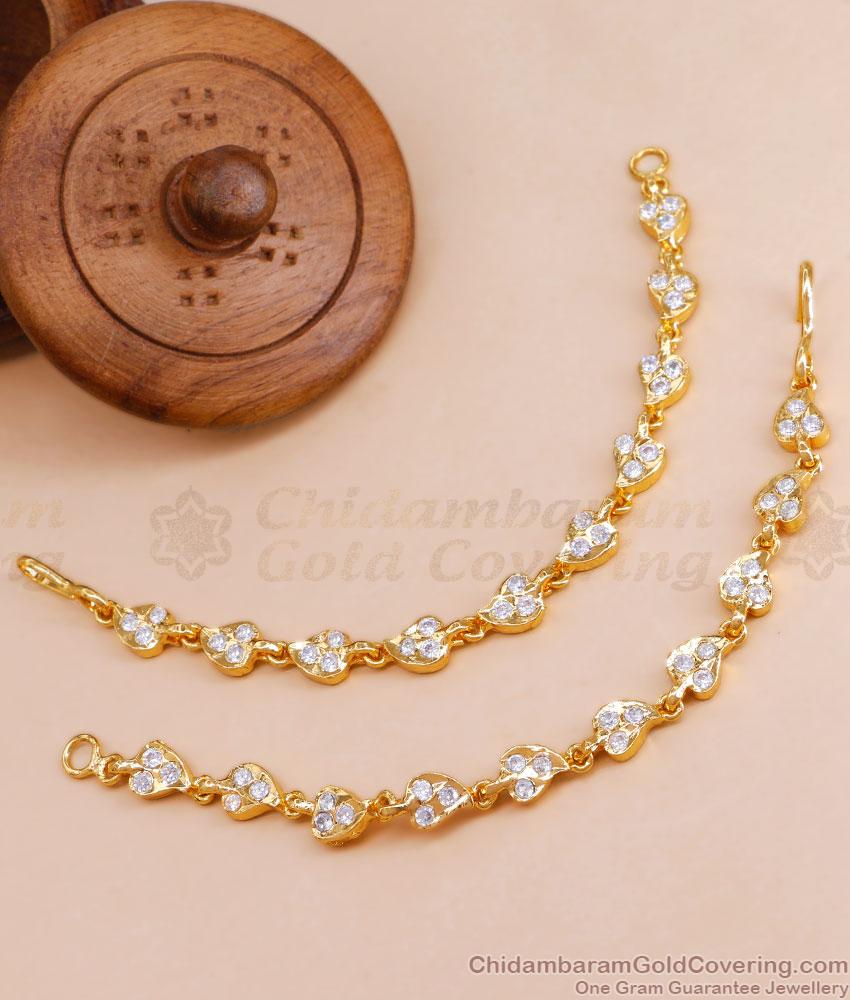 Buy Full White Stone Impon Leaf Matilu Bridal Gold Design MATT164