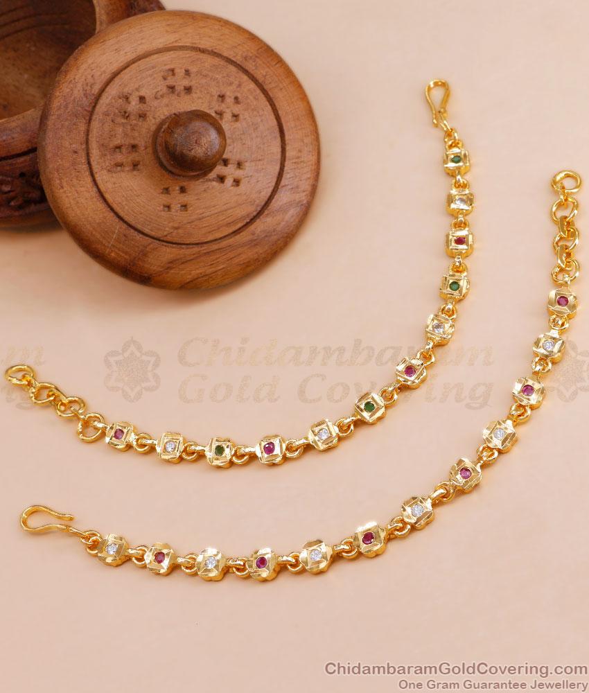 High Quality Thin Impon Chain Type Maatal Multi Stone Design MATT166