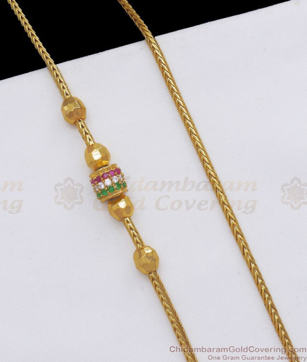 Full AD Gold Balls Mugappu Thali Chain For Women MCH163