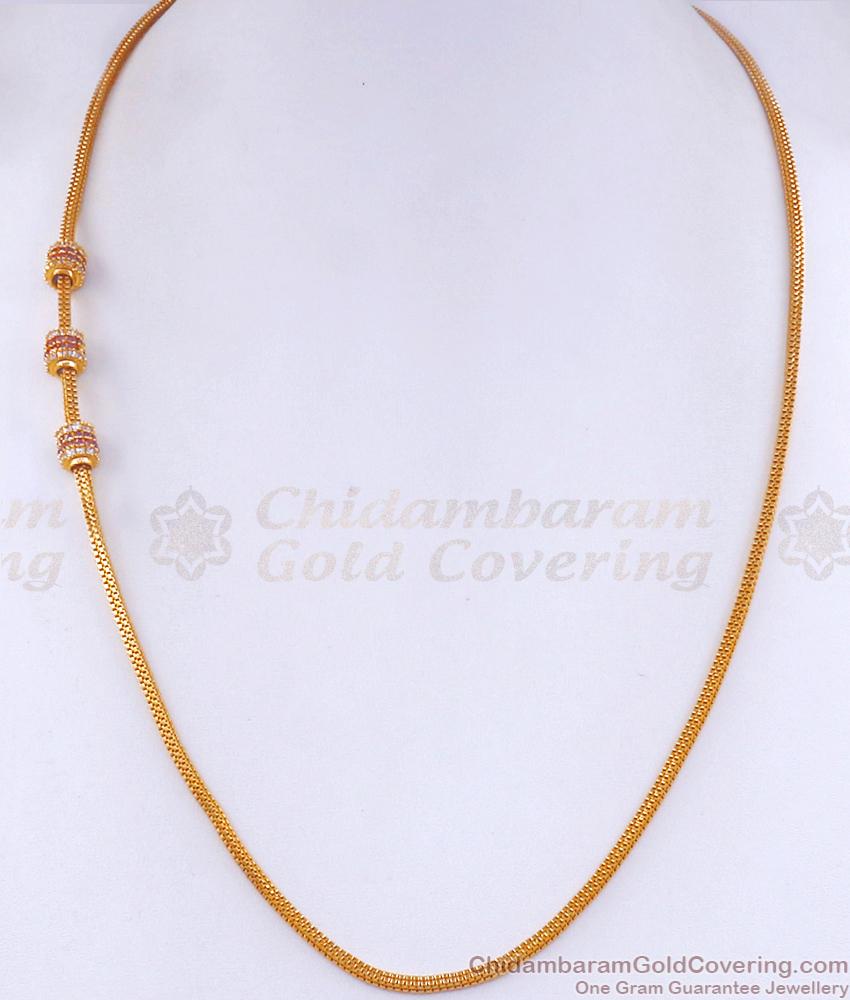 Ball Mugappu Thali Chain Ruby White Ball Design MCH1318