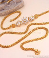 Floral White Stone Gold Mugappu Chain For Women MCH1321