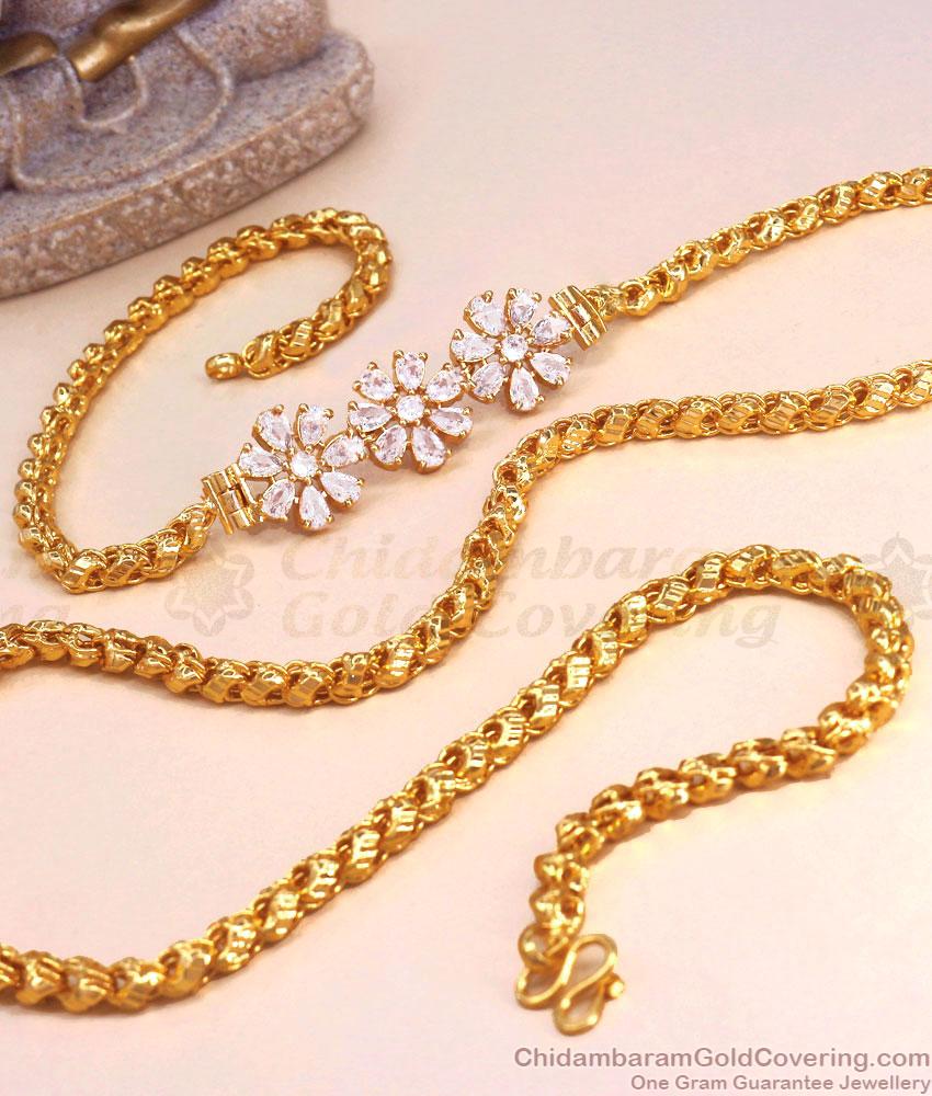 Elegant Full White stone Mugappu Chain Shop Online MCH1323