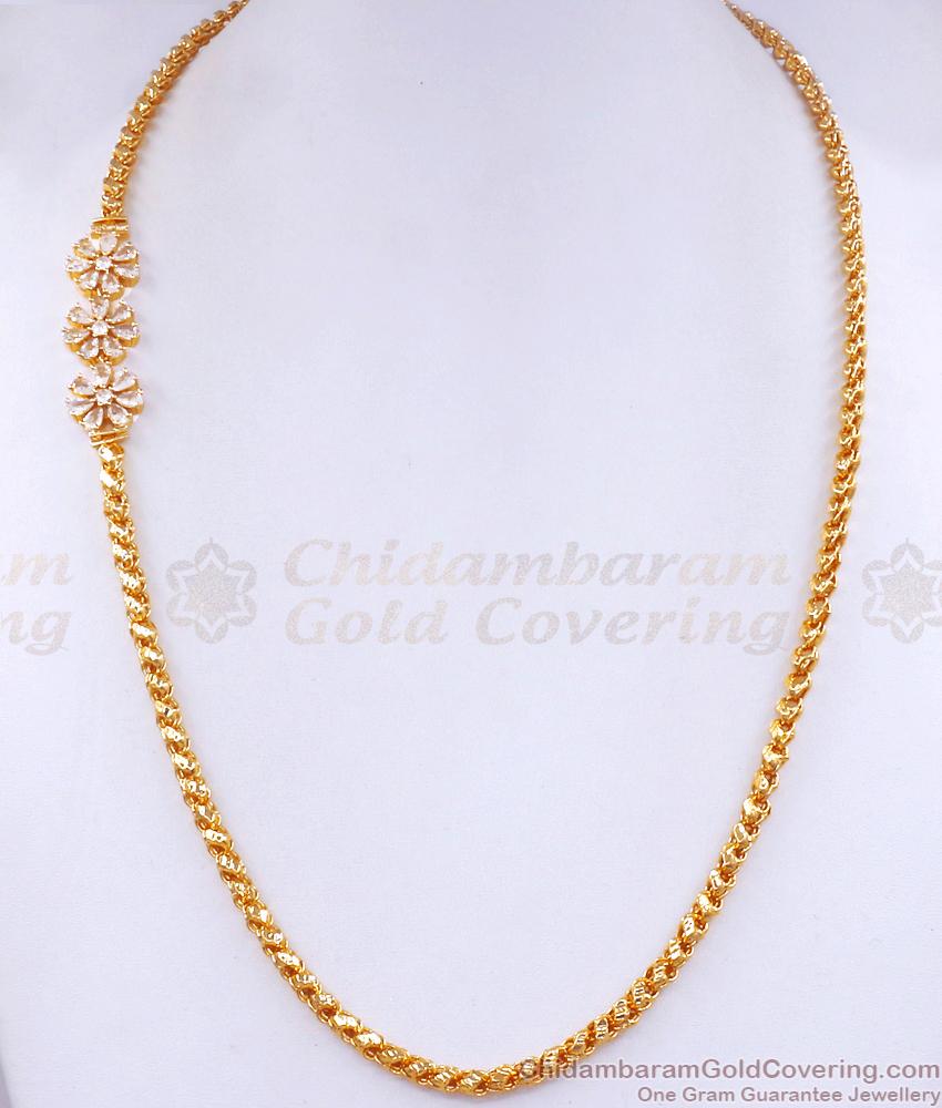 Elegant Full White stone Mugappu Chain Shop Online MCH1323