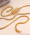 Traditional Ruby Stone Lakshmi Side Pendant Gold Thali Chain MCH1340