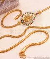 Latest Multi Stone Pendant Lakshmi Mugappu Gold Thali Chain MCH1374