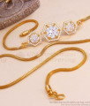 New Model Diamond Mugappu Womens Gold Thali Chain MCH1376