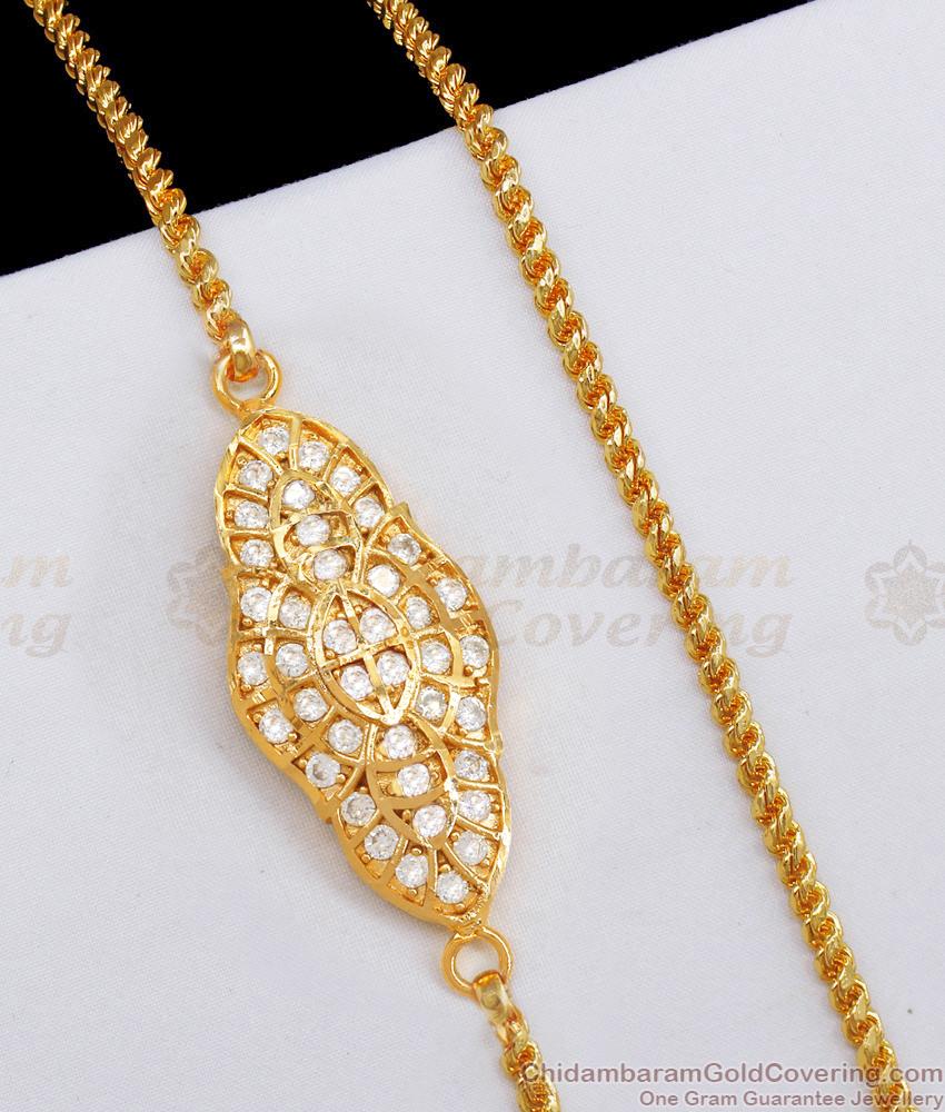 Traditional White Gati Stone Thali Chain For Married Women MCH1385