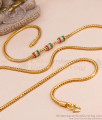 30 Inches Long Multi Stone Gold Thali Chain Modern Mugappu Design for Women MCH1390-Lg