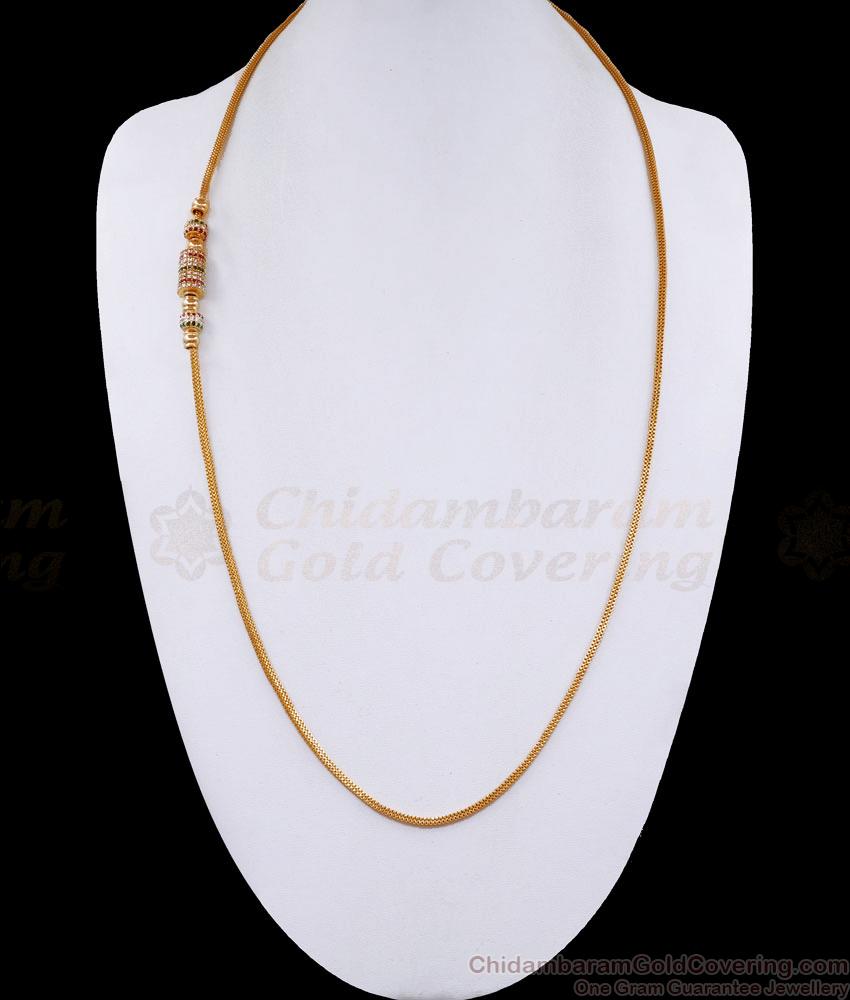 30 Inch Long New Model Gold Imitation Thali Chain Modern Mugappu Design MCH1413-Lg