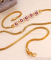 Ad Stone Flower Design One Gram Gold Mugappu Chain With Price MCH1419