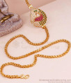 Beautiful Peacock Design Gold Imitation Mugappu Chain With Stones MCH1427