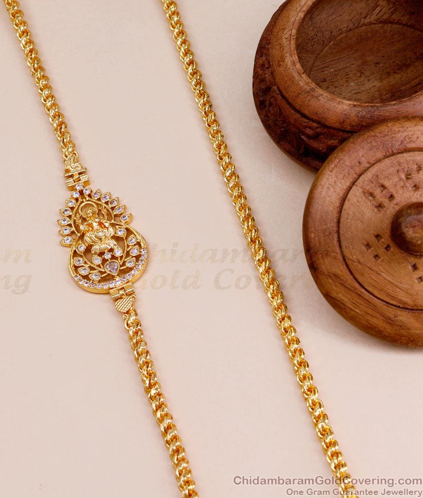 Traditional Lakshmi Mugappu Gold Covering Thali Chain With Stone MCH1435