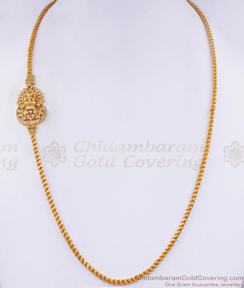 Traditional Lakshmi Mugappu Gold Covering Thali Chain With Stone MCH1435