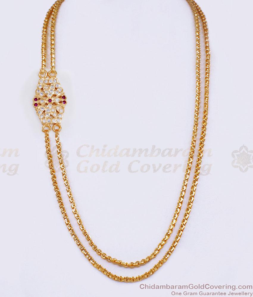 Real Gold Design Two Line Impon Thali Chain For Women MCH1527