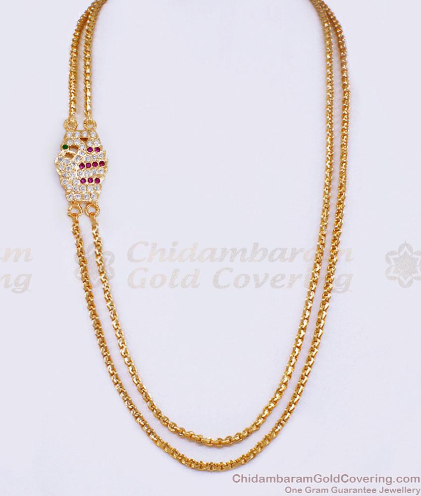 Original Impon Peacock Design Stone Mugappu Chain Shop Online MCH1528