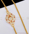 Stylish Gold Look Impon Side Pendant Mugappu Chain Designs MCH1540