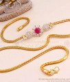 30 Inch Long Floral Design Diamond Mugappu With Gold Chain MCH1545-Lg