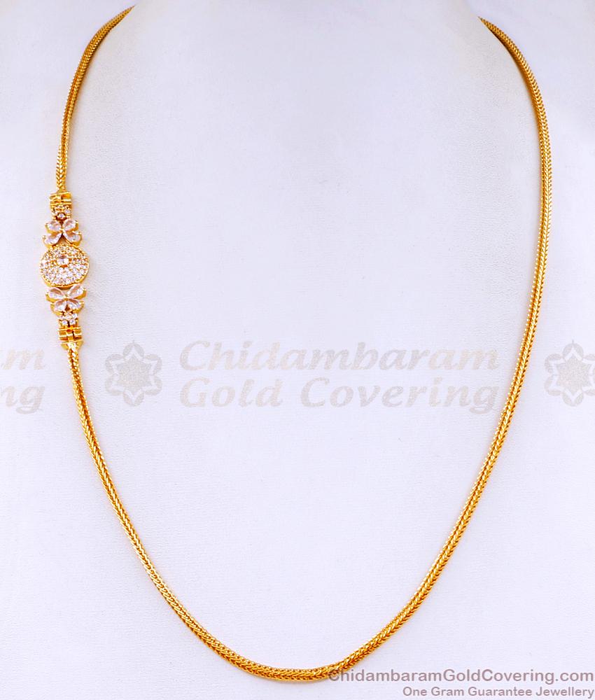 Beautiful Floral Diamond Mugappu With Gold Plated Chain MCH1555